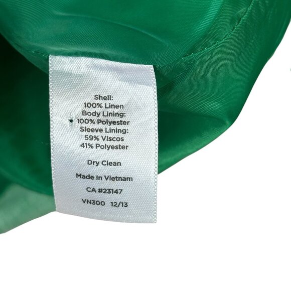 Talbots Woman Green 100% Linen Blazer size 24W Jacket - Picture 7 of 7